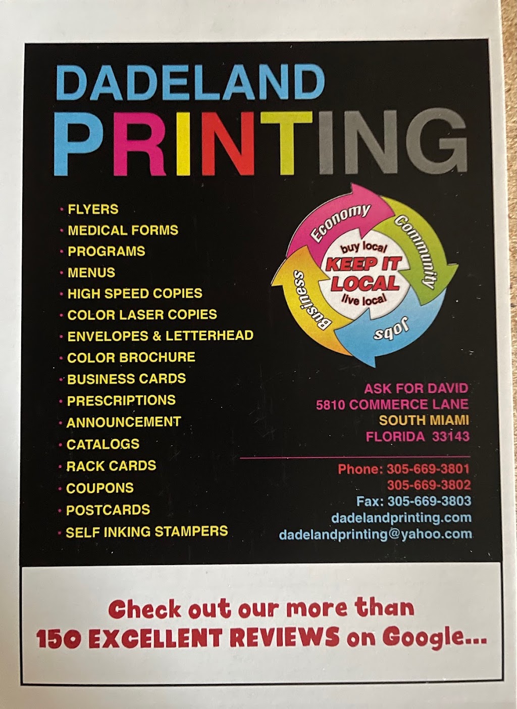 Dadeland Printing | 5810 Commerce Ln, South Miami, FL 33143, USA | Phone: (305) 669-3801