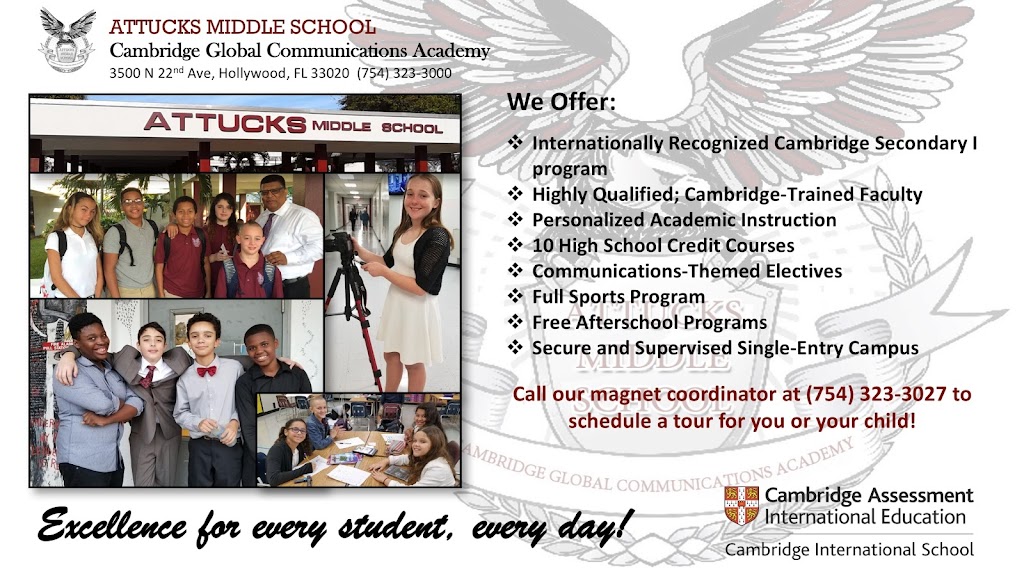 Attucks Middle School | 3500 N 22nd Ave, Hollywood, FL 33020, USA | Phone: (754) 323-3000