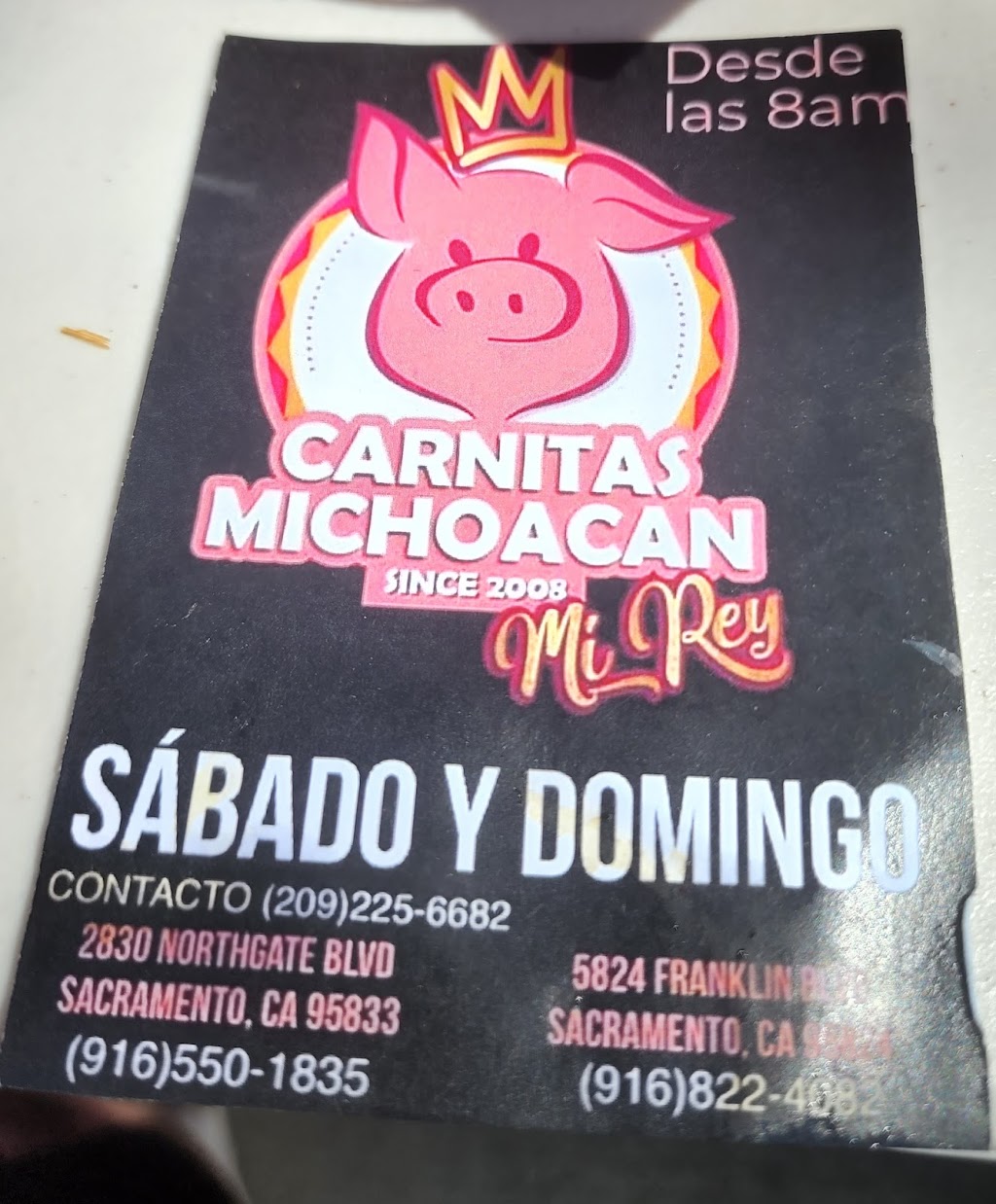 Carnitas Michoacan | 2830 Northgate Blvd, Sacramento, CA 95833, USA | Phone: (916) 550-1835