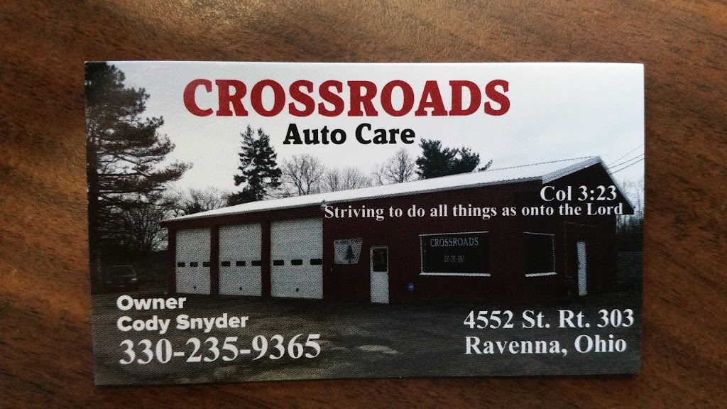 Crossroads Auto Care | 4552 OH-303, Ravenna, OH 44266, USA | Phone: (330) 235-9365