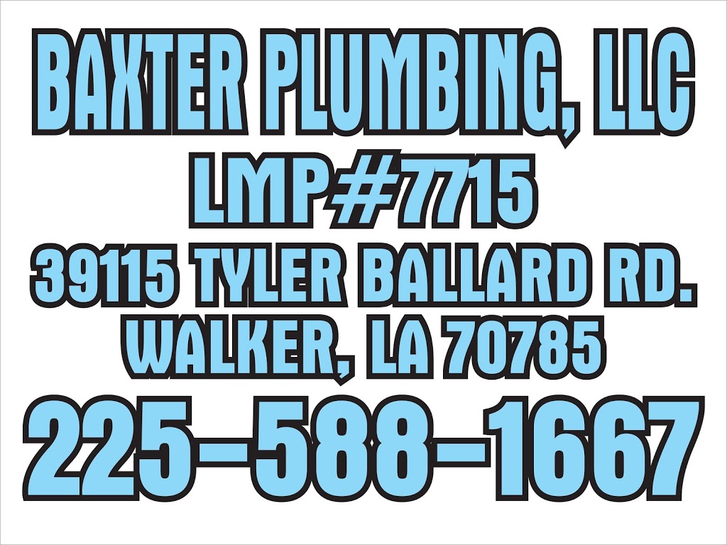 Baxter Plumbing LLC | 39115 Tyler Ballard Rd, Walker, LA 70785, USA | Phone: (225) 588-1667