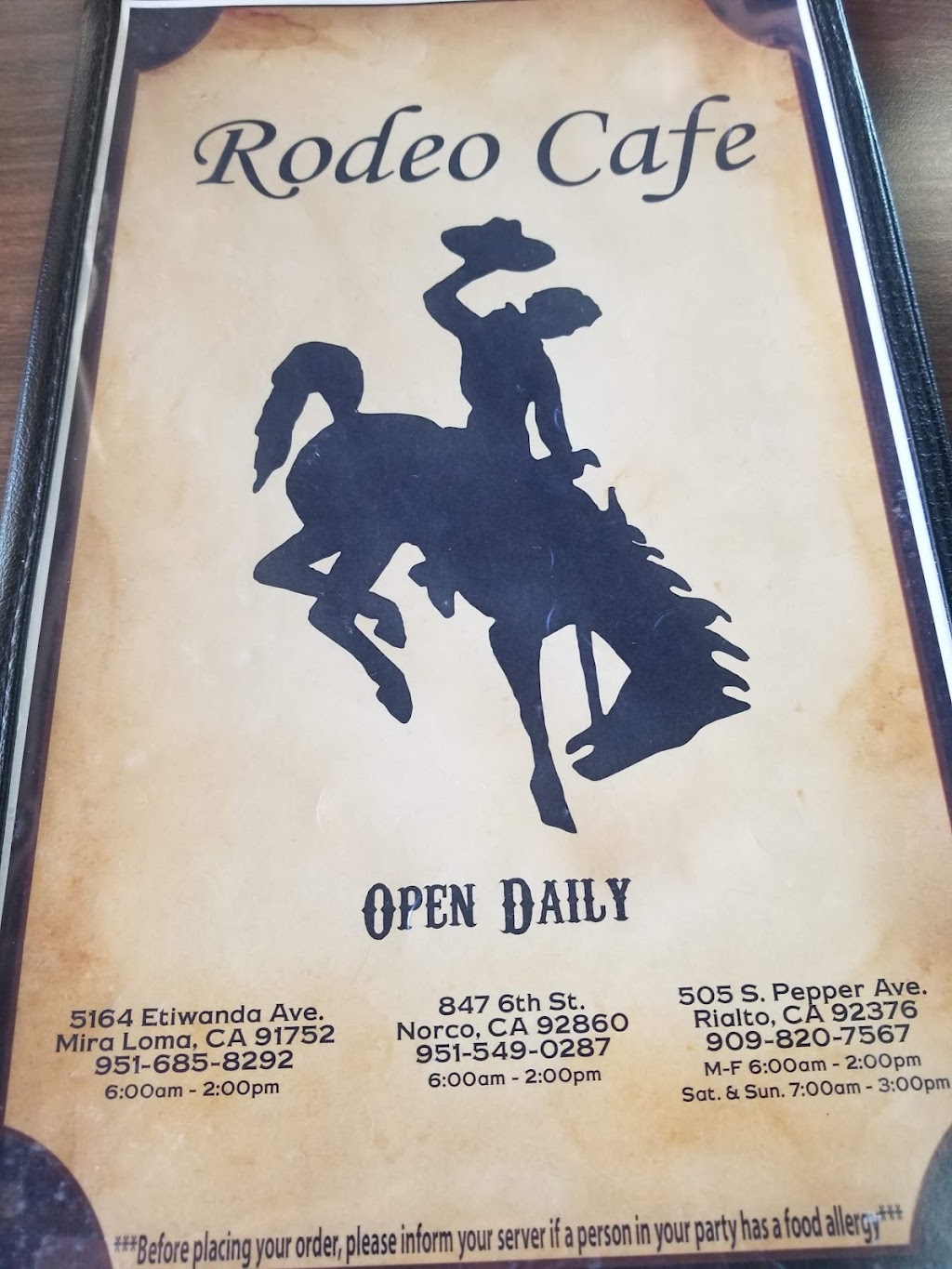 Rodeo Cafe | 505 S Pepper Ave St A, Rialto, CA 92376, USA | Phone: (909) 820-7567