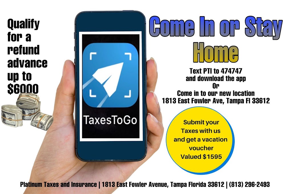 Platinum Taxes & Insurance | 1813 E Fowler Ave, Tampa, FL 33612, USA | Phone: (813) 296-2493