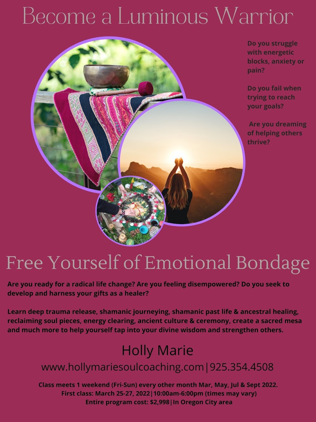 Holly Marie Soul Coaching | 714 Main St, Oregon City, OR 97045, USA | Phone: (925) 354-4508