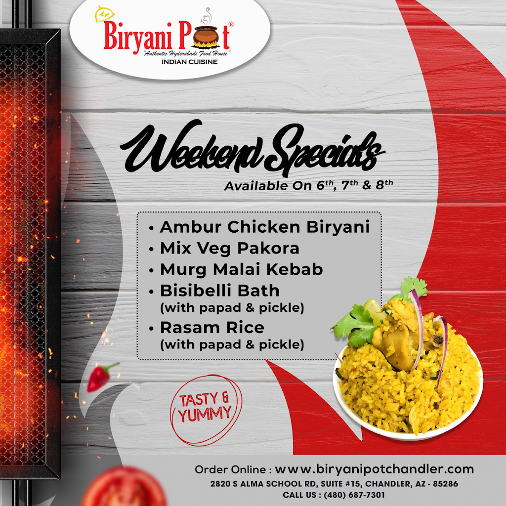Biryani Pot, Indian Restaurant | 2820 S Alma School Rd Suite 15, Chandler, AZ 85286, USA | Phone: (480) 687-7301