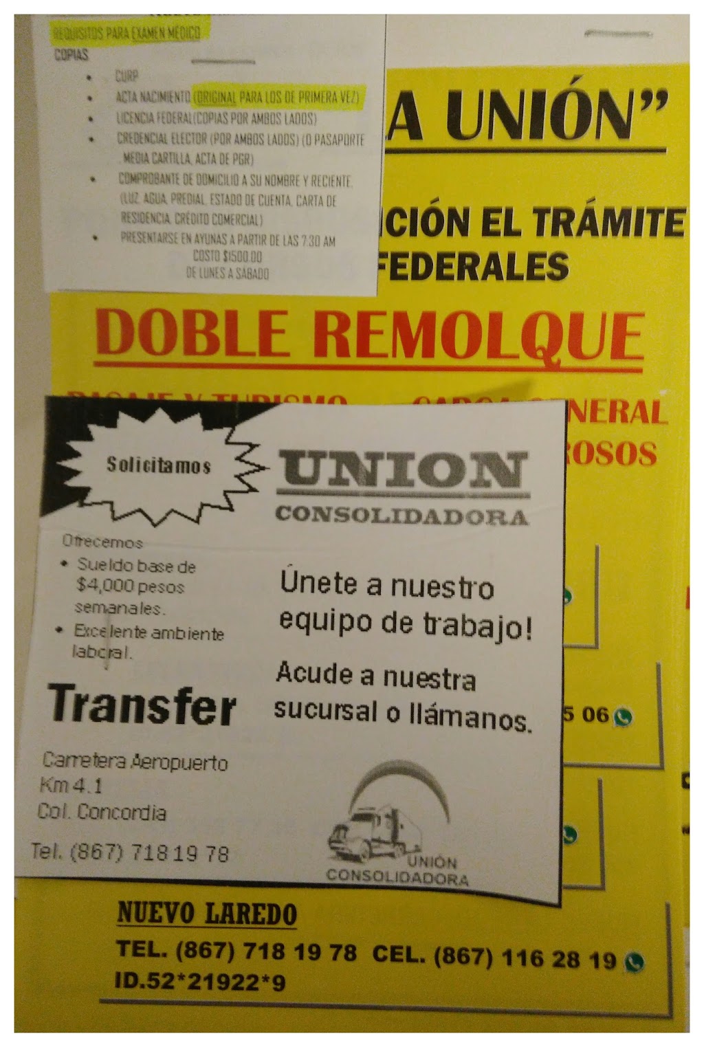 Transportes Unión | Blvd. Aeropuerto Kilometro 4.1, Concordia, 88298 Nuevo Laredo, Tamps., Mexico | Phone: 867 718 1978