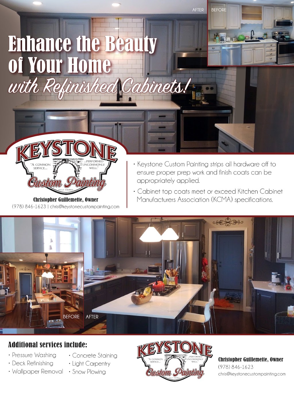 Keystone Custom Painting | 8 Leonard Ave, Hudson, NH 03051, USA | Phone: (978) 846-1623