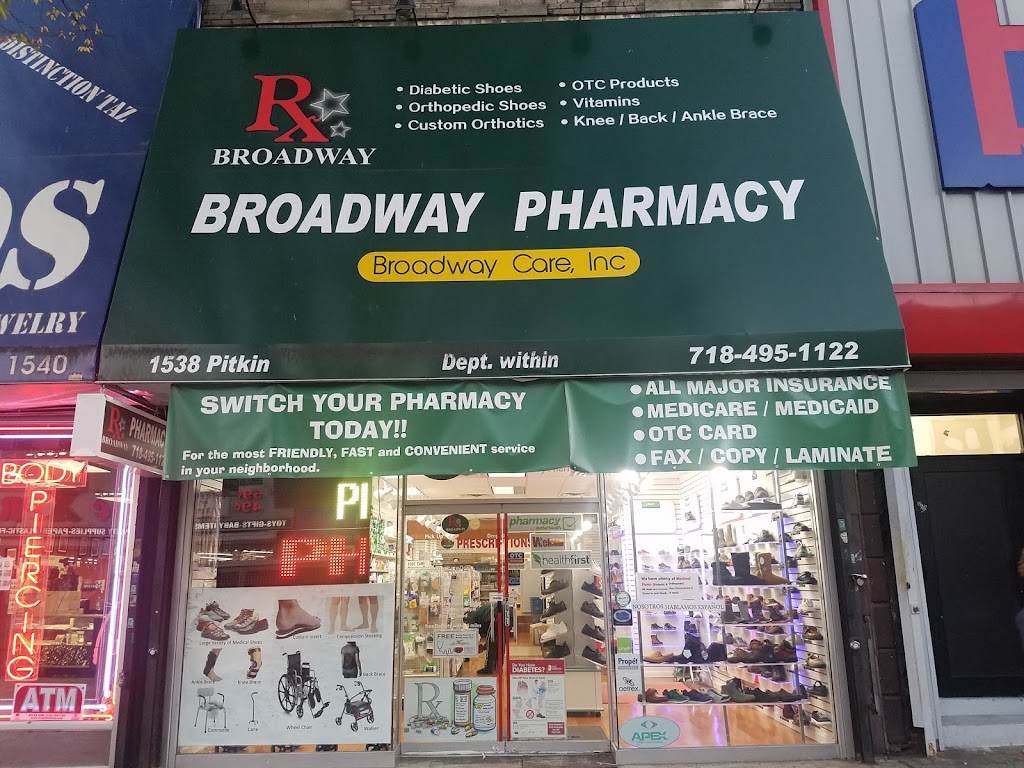 Broadway Pharmacy | 1538 Pitkin Ave, Brooklyn, NY 11212, USA | Phone: (718) 495-1122