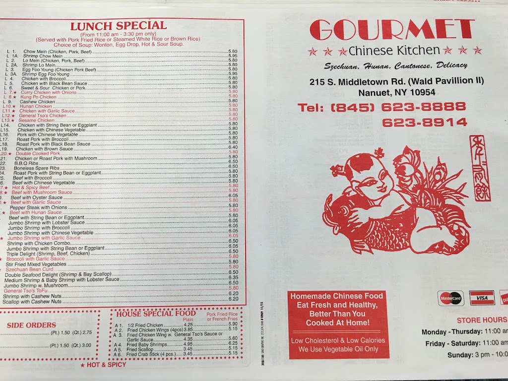 Gourmet Chinese Kitchen | 215 S Middletown Rd, Nanuet, NY 10954, USA | Phone: (845) 623-8888