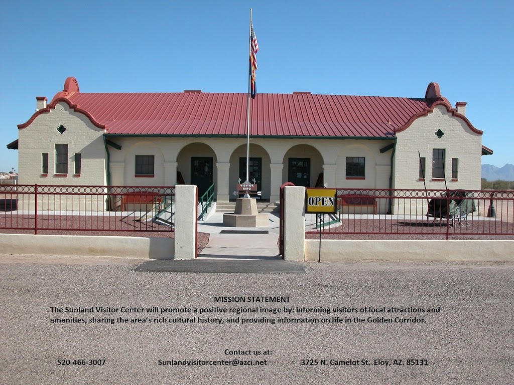 Sunland Visitor Center | 3725 N Camelut St, Eloy, AZ 85131, USA | Phone: (520) 466-3007