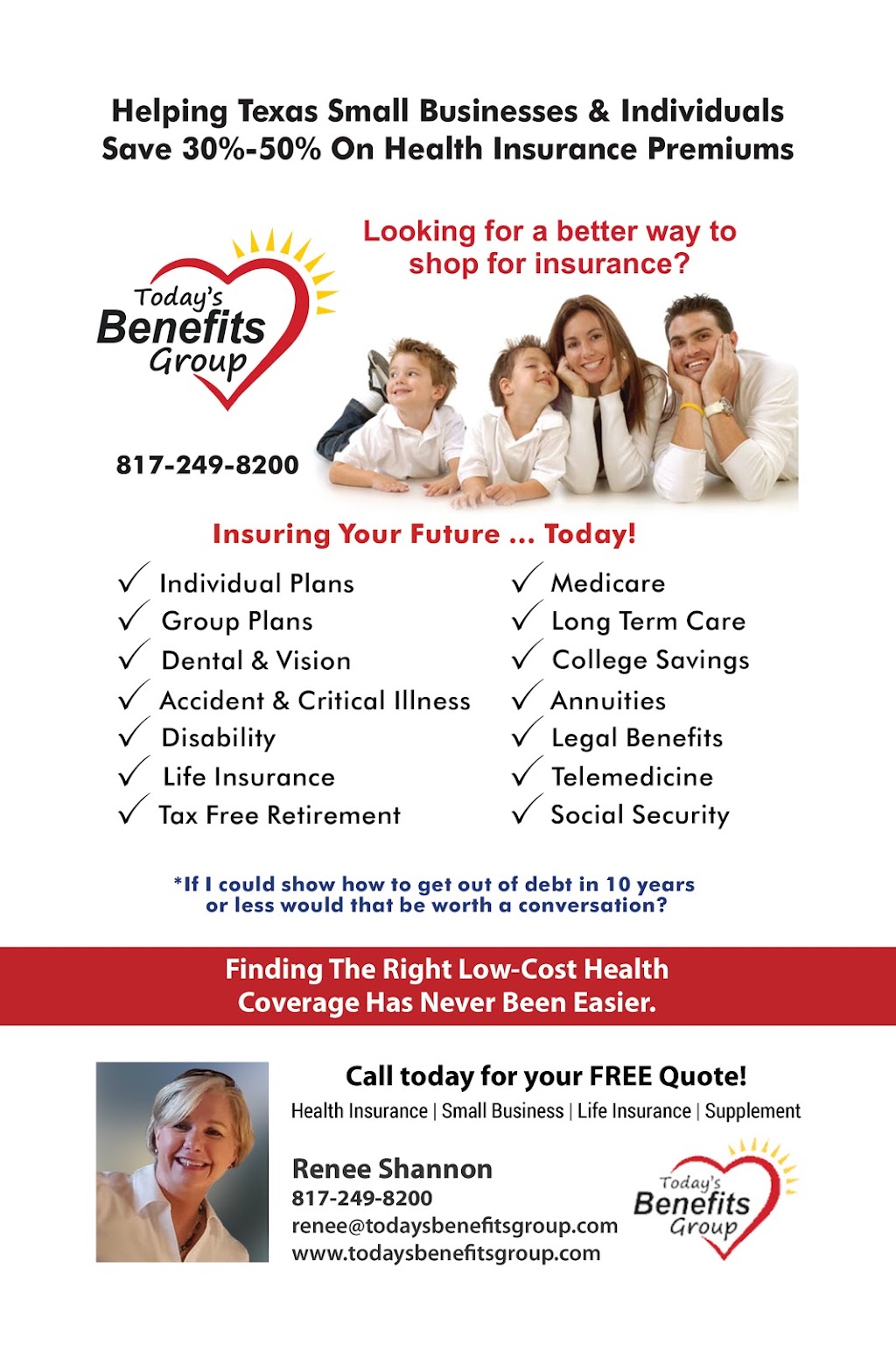 Todays Benefits Group | 8125 Deerwood Forest Dr, Fort Worth, TX 76126, USA | Phone: (817) 249-8200