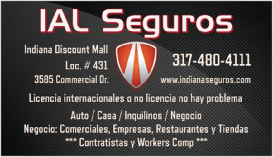 IAL Seguros y Indy Auto Link | 3585 Commercial Dr # 431, Indianapolis, IN 46222, USA | Phone: (317) 480-4111