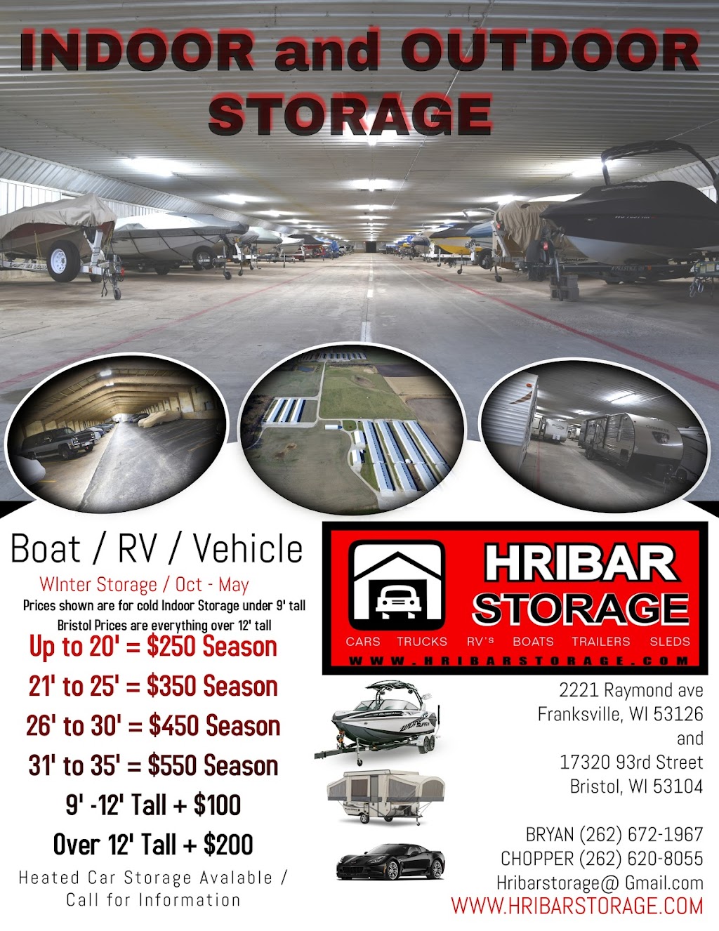 Hribar Storage Bristol LLC | 17320 93rd St, Bristol, WI 53104, USA | Phone: (262) 672-1967