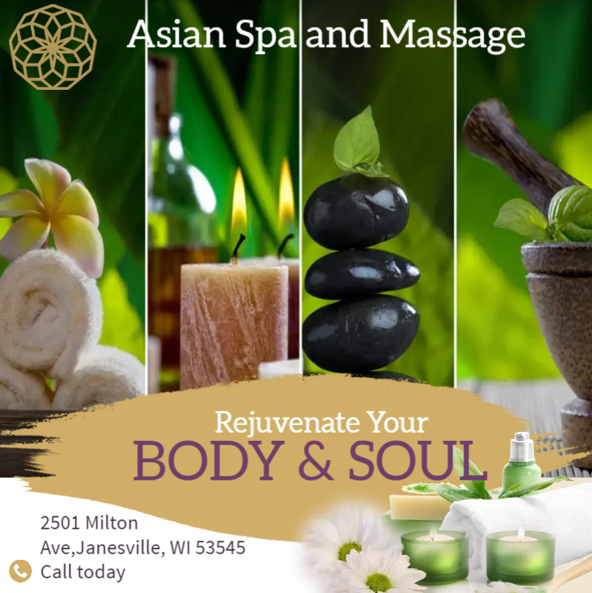 Asian Spa & Massage | 2501 Milton Ave, Janesville, WI 53545, USA | Phone: (608) 563-5378