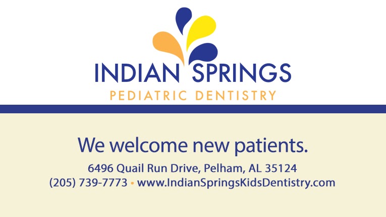 Indian Springs Pediatric Dentistry of Hoover | 6496 Quail Run Dr, Pelham, AL 35124 | Phone: (205) 739-7773