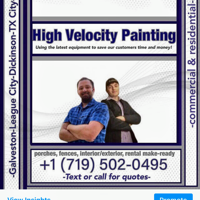 High Velocity Painting | 4216 Oriole Trails Dr, Dickinson, TX 77539, USA | Phone: (719) 502-0495
