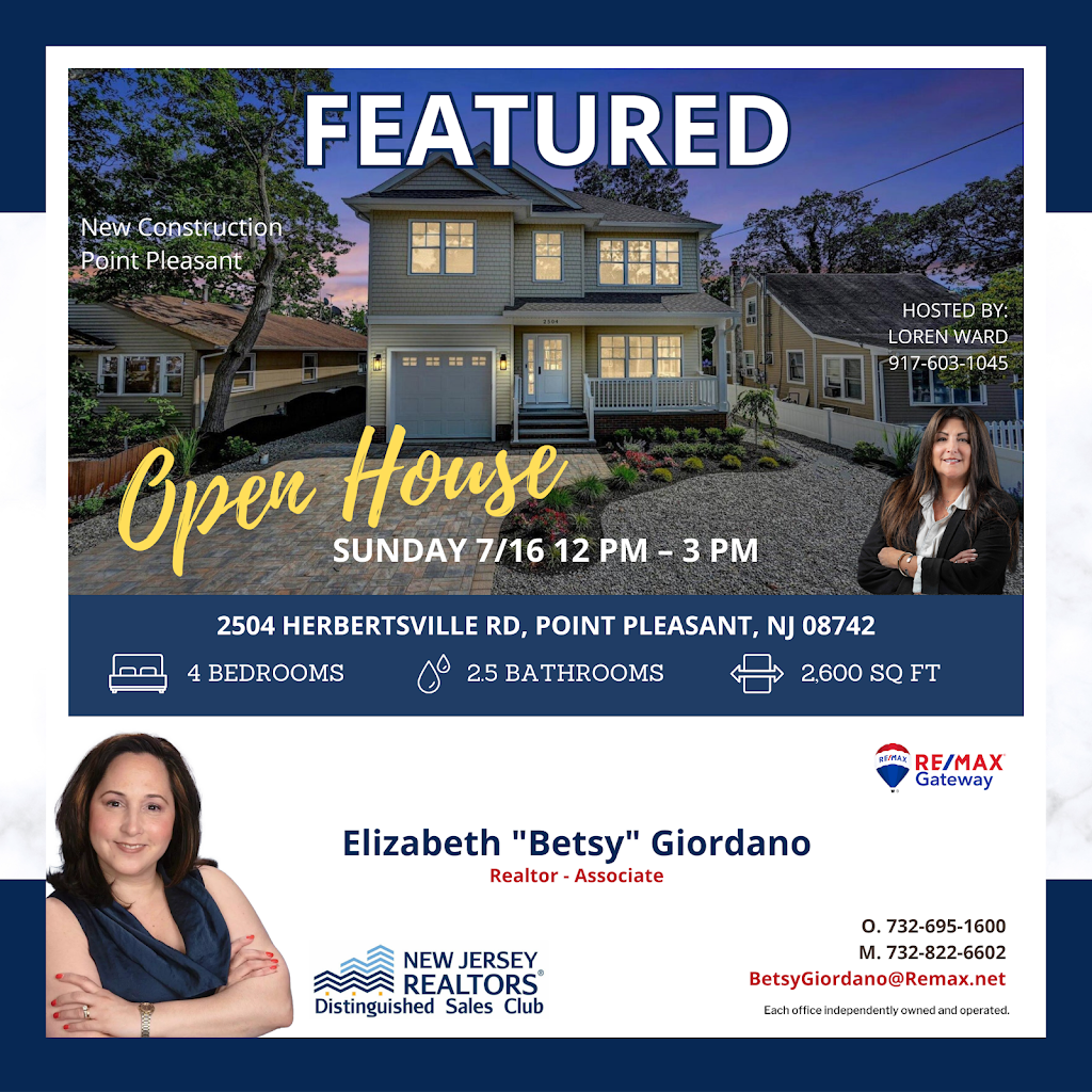 Elizabeth M. "Betsy" Giordano - RE/MAX Gateway | 1709 NJ-35, Oakhurst, NJ 07755, USA | Phone: (732) 822-6602