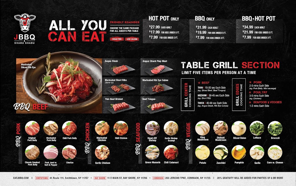 JBBQ & Shabu Shabu Smithtown | 41 NY-111, Smithtown, NY 11787, USA | Phone: (631) 656-0630