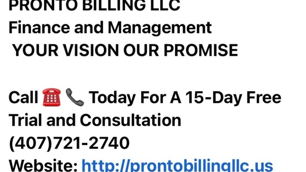 ProntoBillingLLC | 7335 Mai Tai Dr, Orlando, FL 32822, USA | Phone: (407) 721-2740