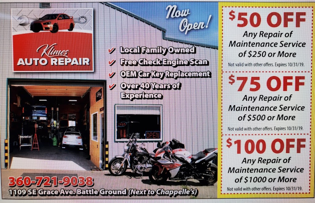 Klimes auto repair | 1109 SE Grace Ave, Battle Ground, WA 98604, USA | Phone: (360) 721-9038