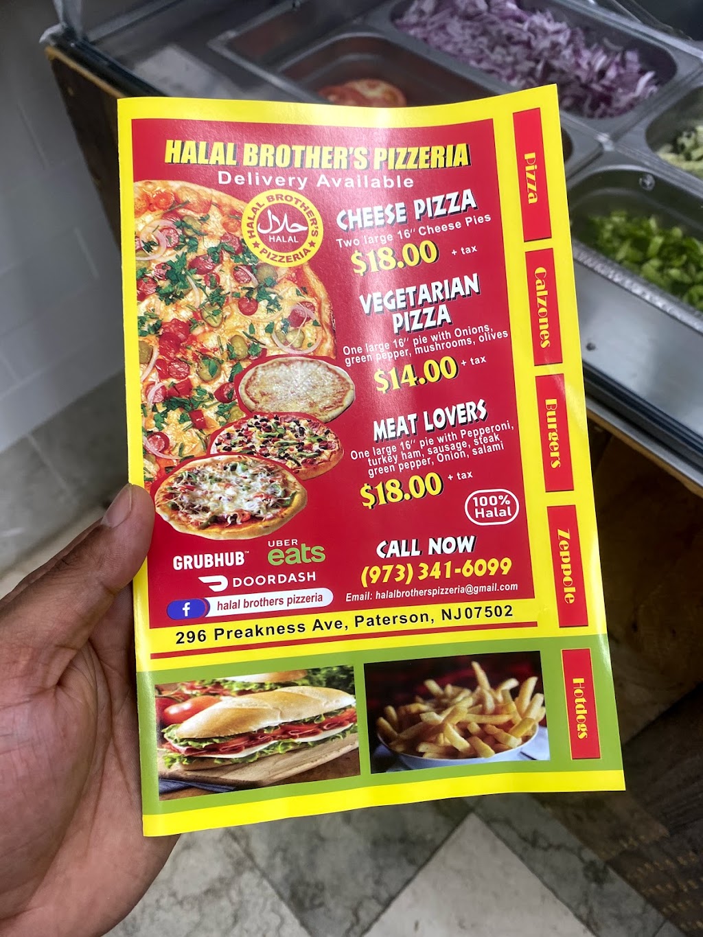 HALAL BROTHERS PIZZERIA | 296 Preakness Ave, Paterson, NJ 07502, USA | Phone: (973) 341-6099