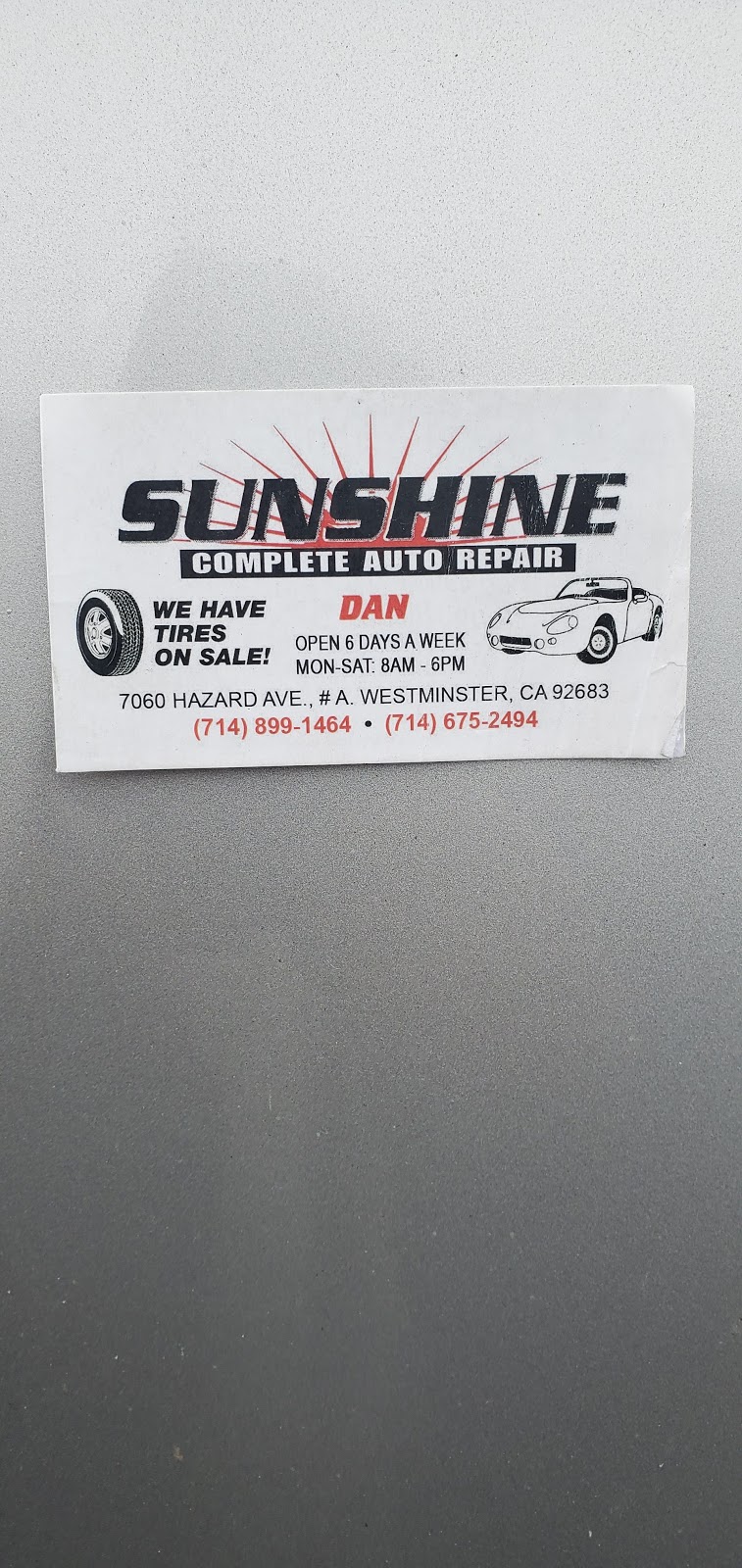 Sunshine Complete Auto Repair | 7060 Hazard Ave, Westminster, CA 92683, USA | Phone: (714) 899-1464