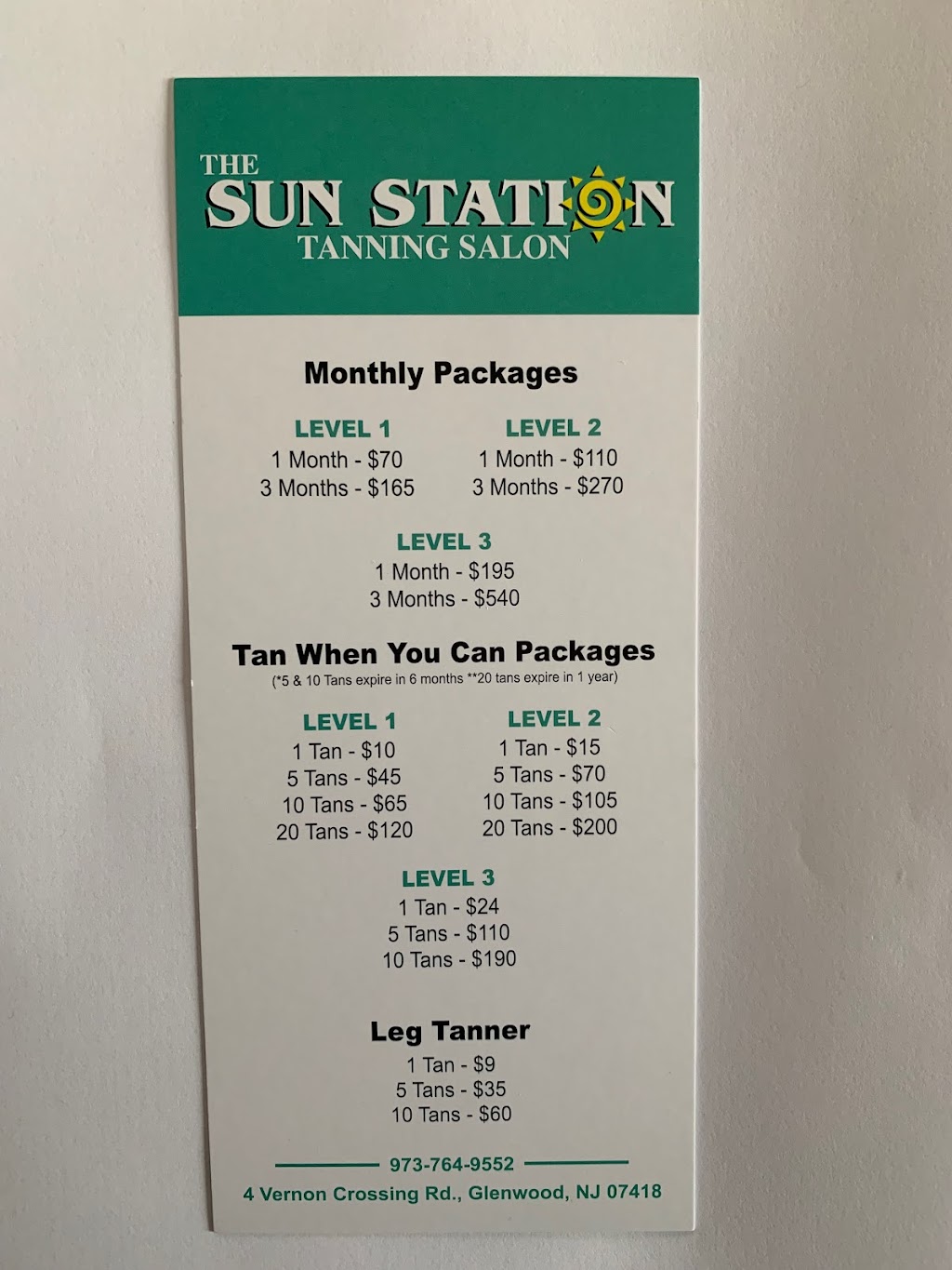 Sun Station Tanning | 4 Vernon Crossing Rd, Glenwood, NJ 07418, USA | Phone: (973) 764-9552