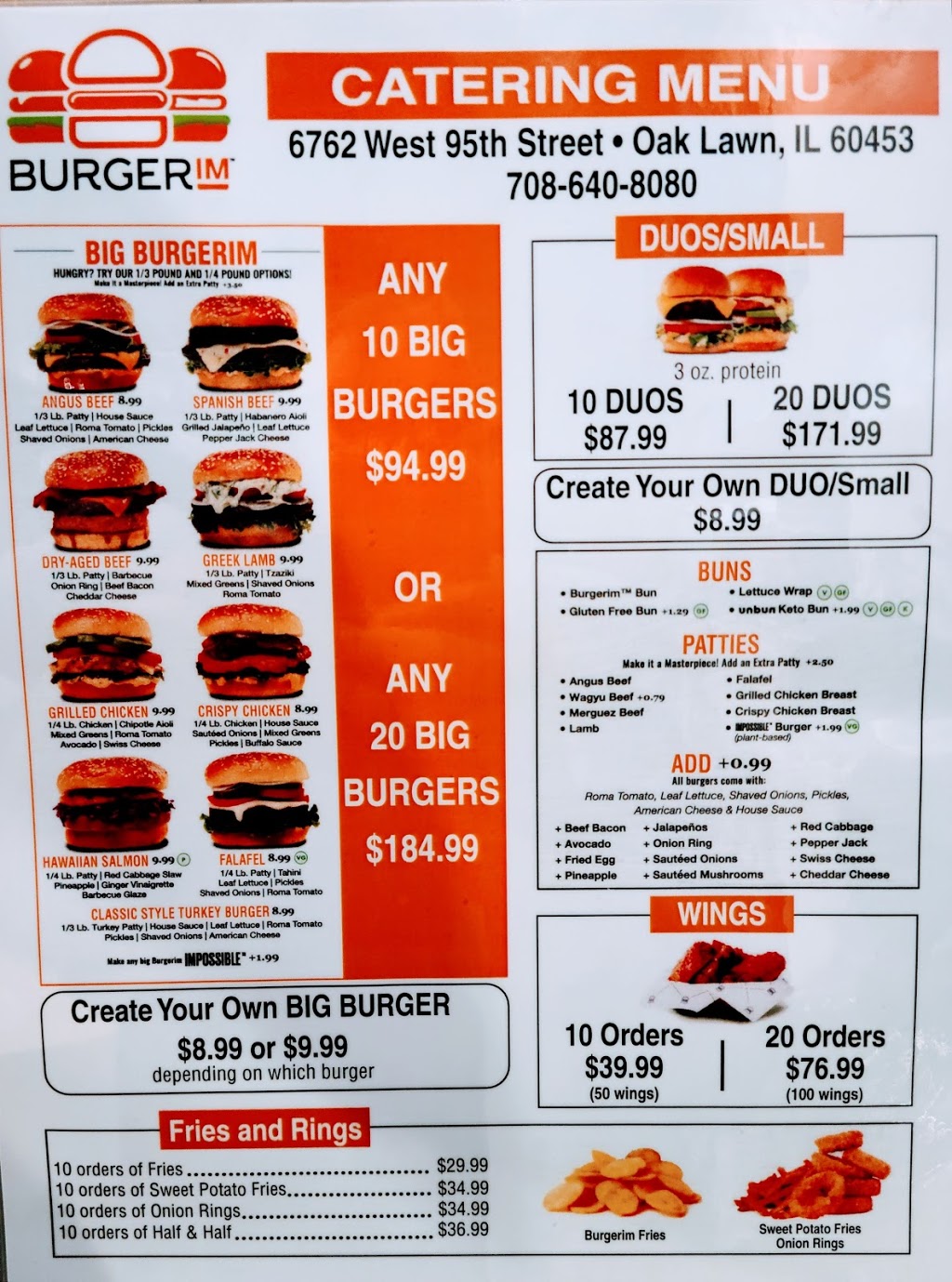 Burgerim | 6762 W 95th St, Oak Lawn, IL 60453, USA | Phone: (708) 640-8080