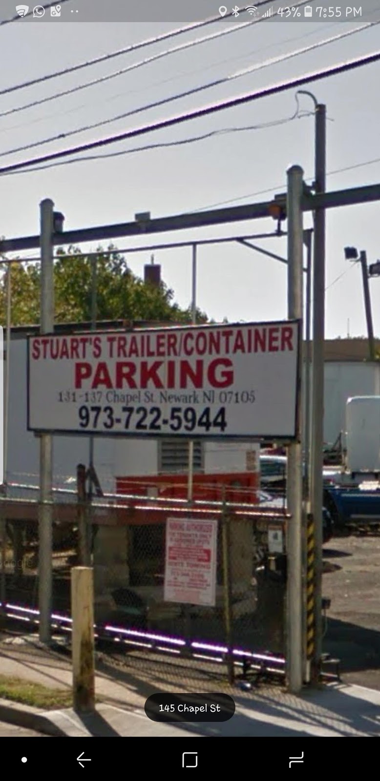 Stuarts Trailer/Container Parking | 131-137 Chapel St, Newark, NJ 07105, USA | Phone: (973) 722-5944