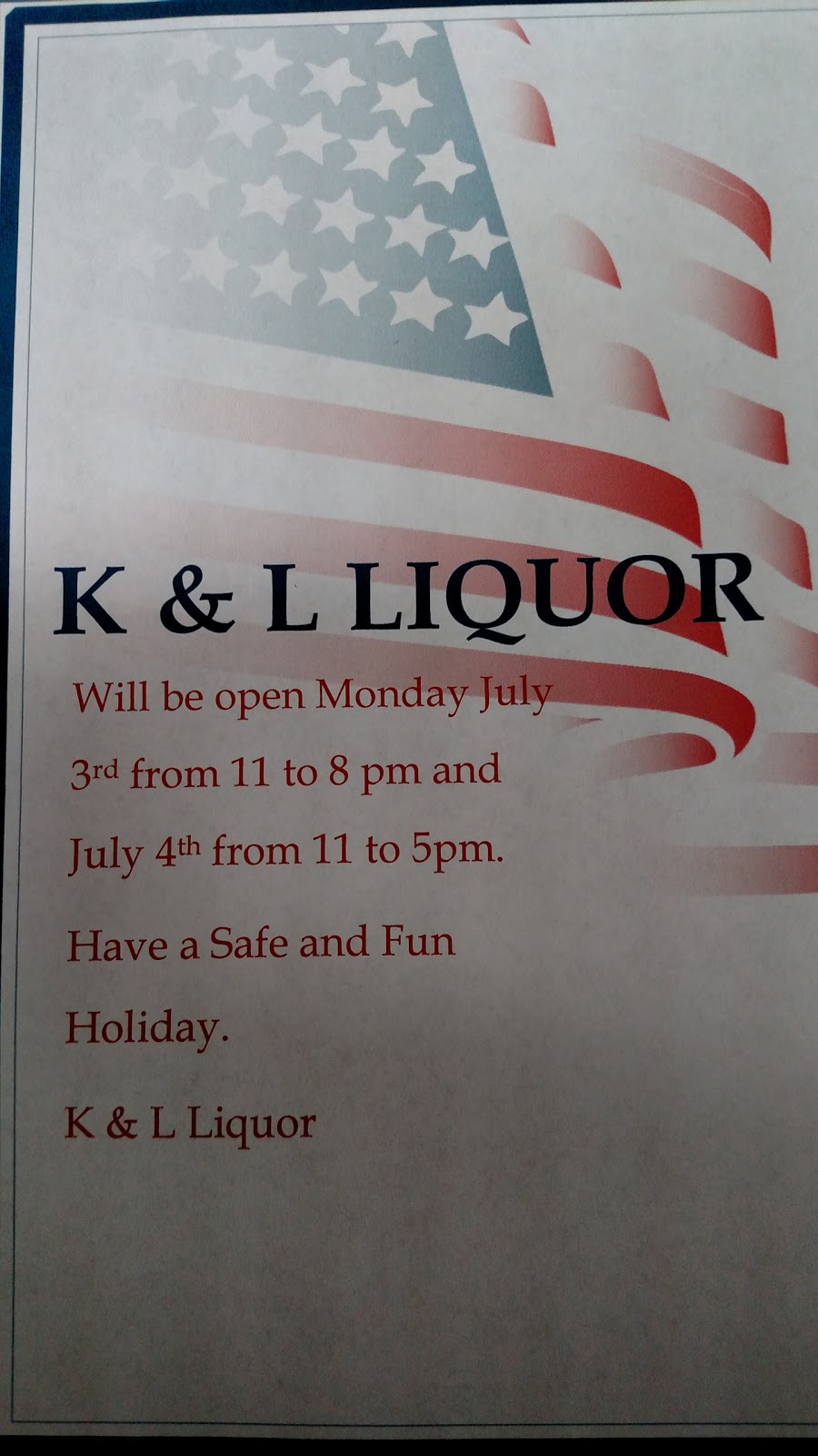 K & L Liquor | 240 Main St, Little River, KS 67457, USA | Phone: (620) 897-6555