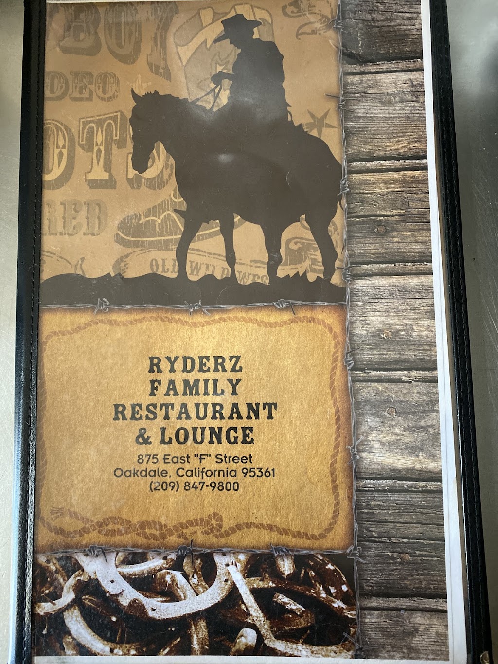 Ryderz Restaurant and Lounge | 875 E F St, Oakdale, CA 95361, USA | Phone: (209) 847-9800