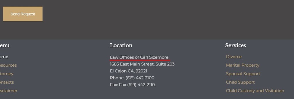 Law Office of Carl Sizemore | 1685 E Main St #203, El Cajon, CA 92021, USA | Phone: (619) 442-2100