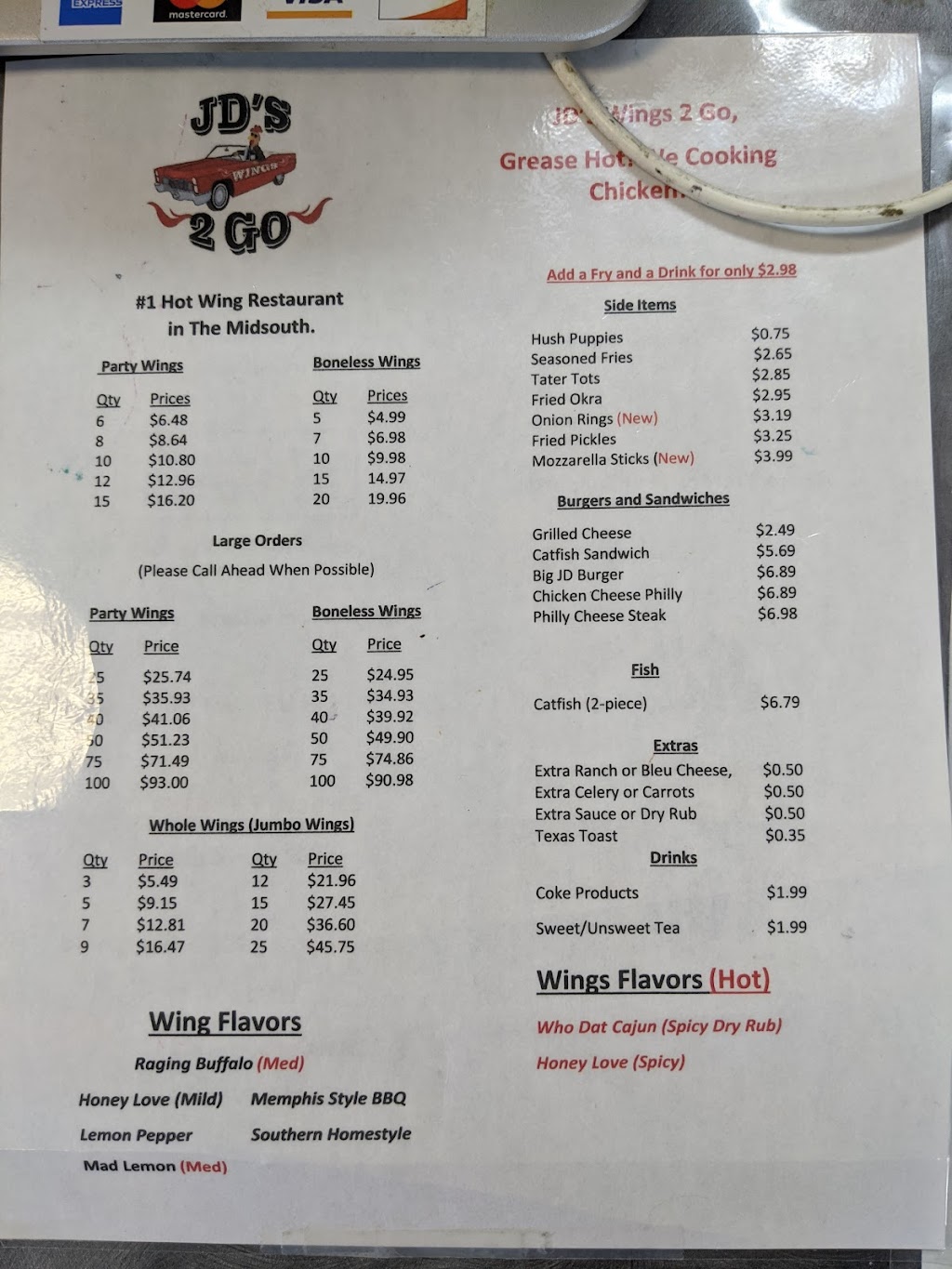 JDs Wings 2 Go - Hwy 70 | 7546 US-70 #108, Bartlett, TN 38133, USA | Phone: (901) 425-2489