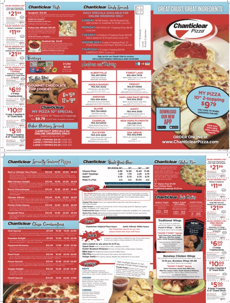 Chanticlear Pizza | 9428 36th Ave N, New Hope, MN 55427, USA | Phone: (763) 593-1313