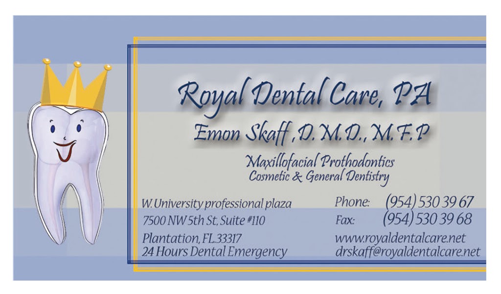 Royal Dental Care Pa | 7500 NW 5th St #110, Plantation, FL 33317, USA | Phone: (954) 530-3967