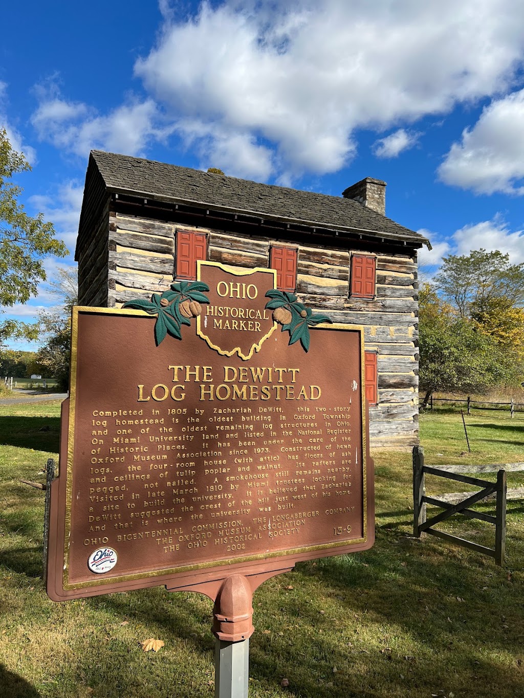 Oxford Museum Association Dewitt Log Home | 4830-4868 Oxford Trenton Rd, Oxford, OH 45056, USA | Phone: (513) 523-8005