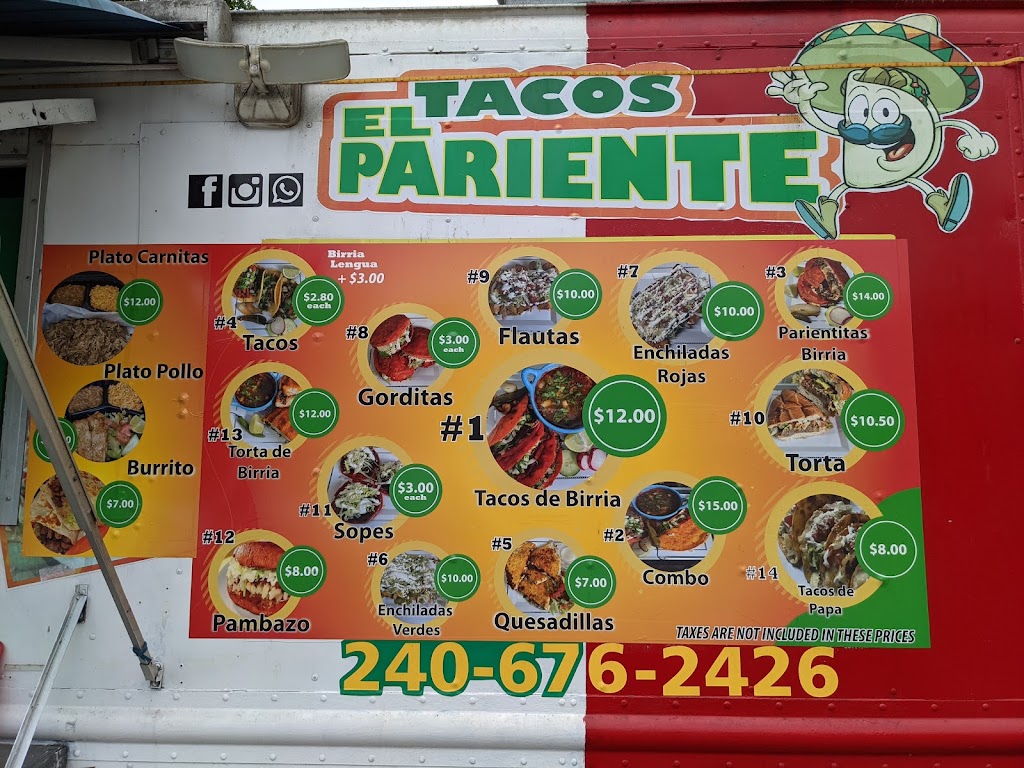 Tacos El Pariente | 20220 Frederick Rd, Germantown, MD 20876, USA | Phone: (240) 676-2426