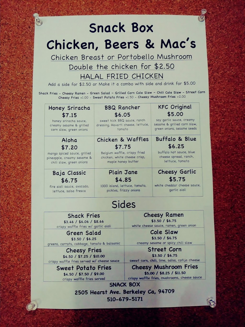 Snack Box Chicken & Macs | 2505 Hearst Ave D, Berkeley, CA 94709, USA | Phone: (510) 679-5171