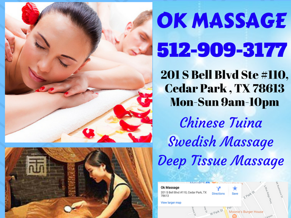 Ok Massage | 201 S Bell Blvd #110, Cedar Park, TX 78613, USA | Phone: (512) 909-3177