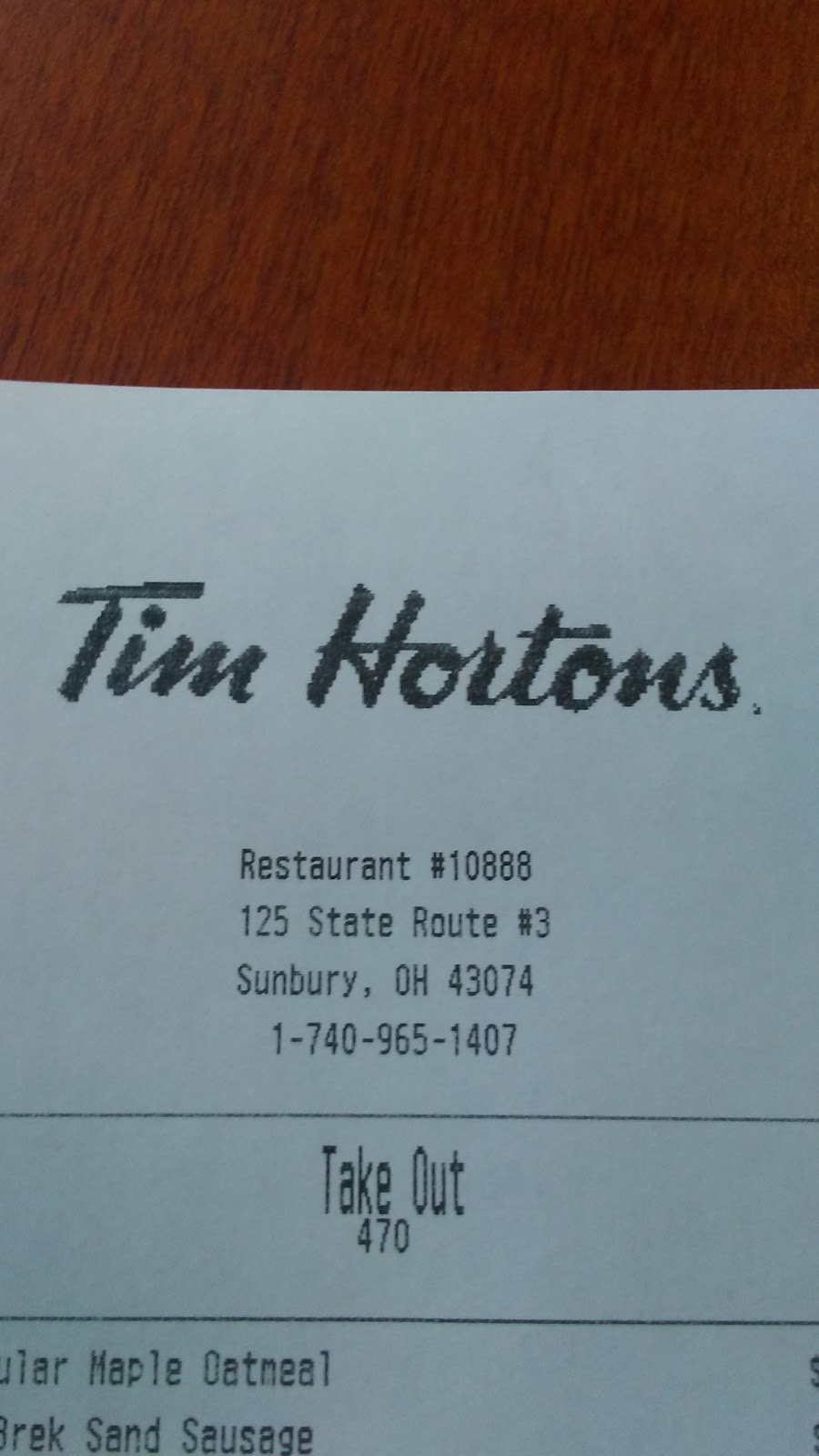 Tim Hortons | 125 OH-3, Sunbury, OH 43074, USA | Phone: (740) 965-1407