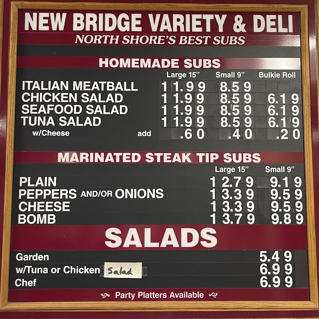 New Bridge Variety & Deli | 8 Bridge St, Danvers, MA 01923, USA | Phone: (978) 774-7427