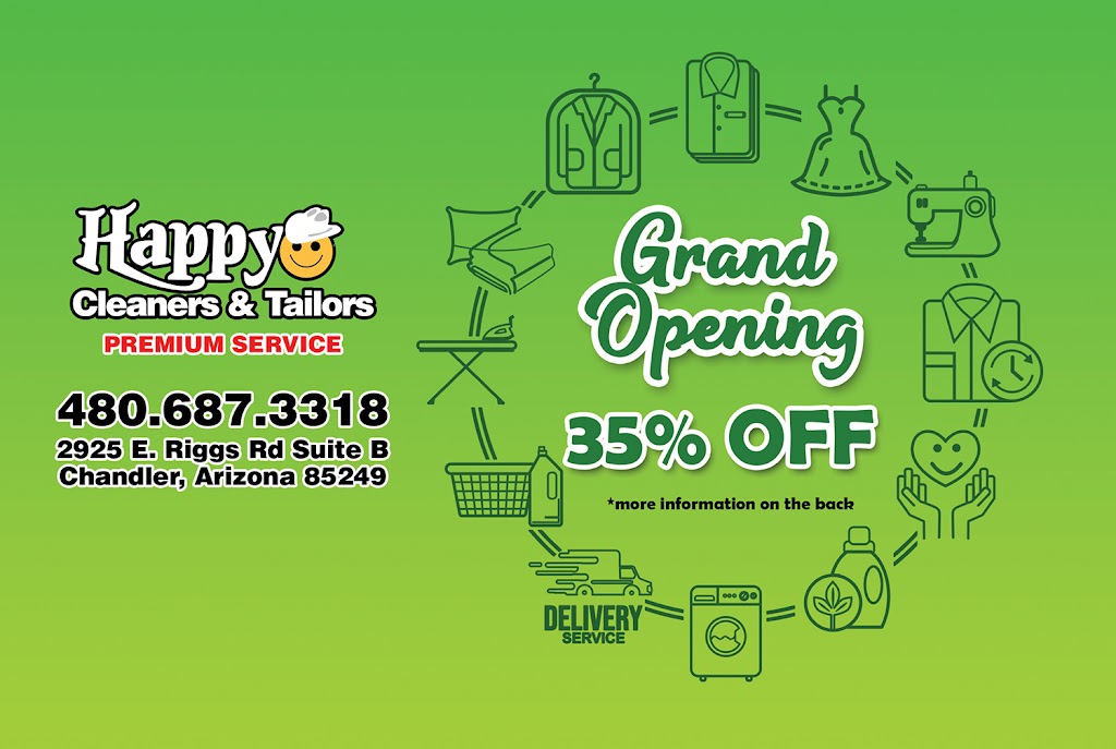 Happy Cleaners & Tailors | Springfield Marketplace, 2925 E Riggs Rd #1, Chandler, AZ 85249, USA | Phone: (480) 687-3318