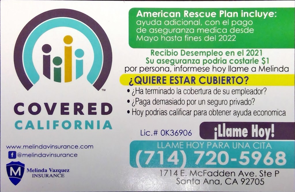 Melinda Vazquez Insurance | 1714 E McFadden Ave Ste P, Santa Ana, CA 92705, USA | Phone: (714) 720-5968