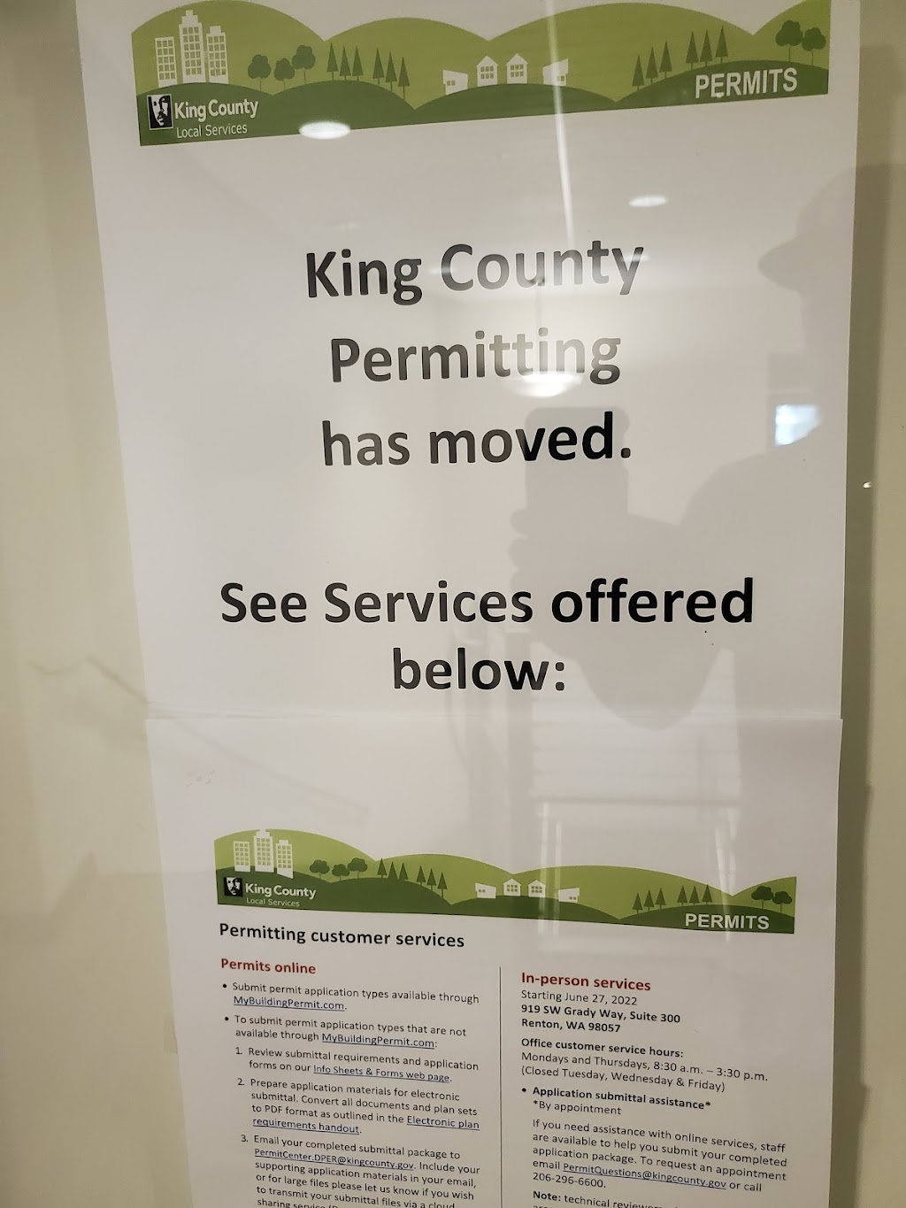 King County Department of Local Services - Permitting | 919 SW Grady Way suite 300, Renton, WA 98057, USA | Phone: (206) 296-6600