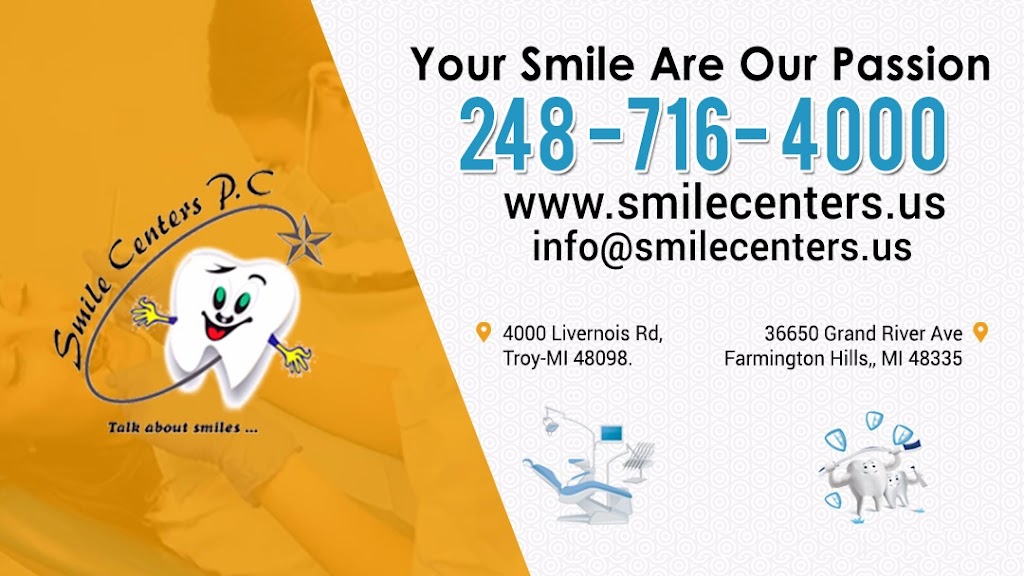 Smile Centers PC - Dentist in Farmington Hills | 36650 Grand River Avenue, Street, No 100, Farmington, MI 48335, USA | Phone: (248) 716-4000