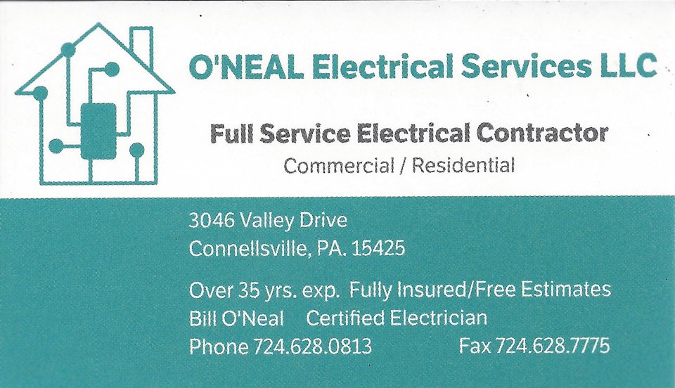 ONeal Electrical Services | 3046 Valley Dr, Connellsville, PA 15425, USA | Phone: (724) 628-0813