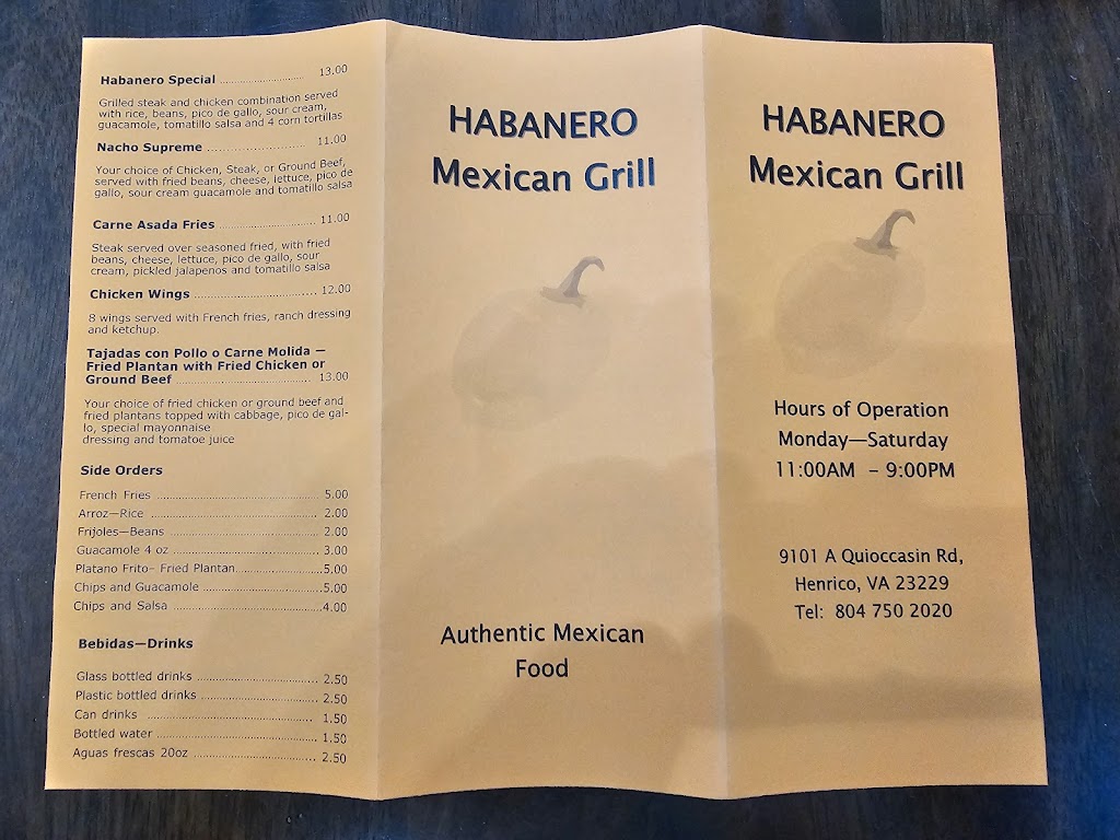 Habanero Mexican Grill | 9101 A Quioccasin Rd, Henrico, VA 23229, USA | Phone: (804) 750-2020