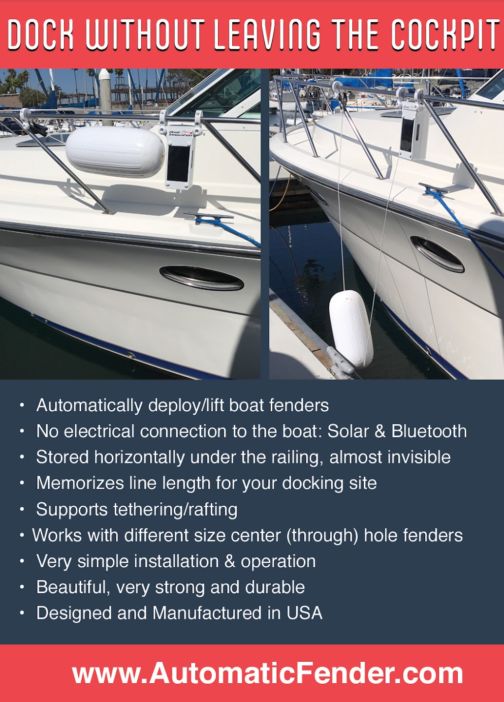Automatic Fender by Boat Innovation | 2145 Elkins Way STE F, Brentwood, CA 94513, USA | Phone: (925) 418-2448