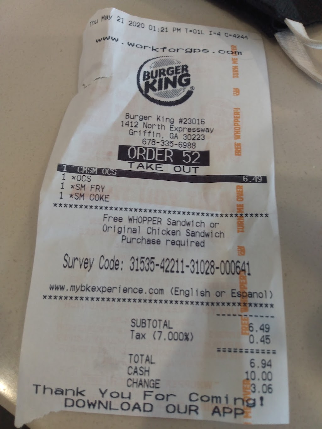 Burger King | 1412 N Expy, Griffin, GA 30223, USA | Phone: (678) 335-6988