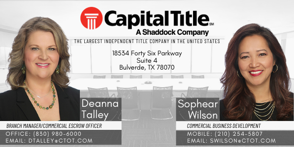 Capital Title of Texas – Bulverde | 18534 Forty Six Pkwy #4, Spring Branch, TX 78070, USA | Phone: (830) 980-6000